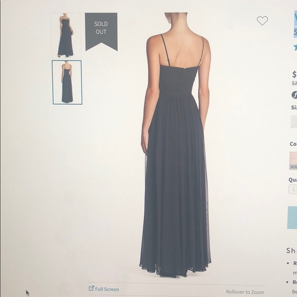 Vera wang “smoke” strapless chiffon dress - Picture 2 of 6